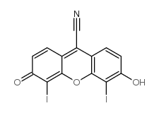4,5-diiodo-9-cyano-3-hydroxy-6-fluorone结构式