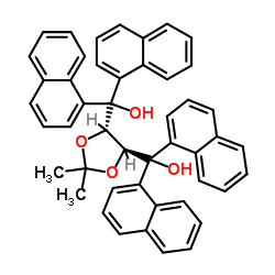 (4S,5S)-2,2-二甲基-α,α,α',α'-四(1-萘基)-1,3-二噁烷-4,5-二甲醇结构式