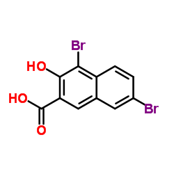 1,6-二溴-2-羟基萘-3-羧酸结构式