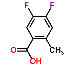 4,5-二氟-2-甲基苯甲酸结构式
