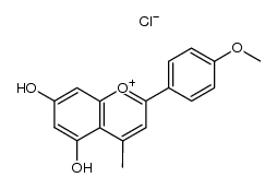 4'-methoxy-4-methyl-5,7-dihydroxyflavinium chloride Structure