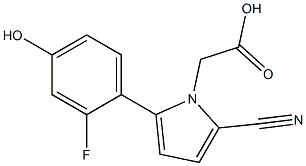 2-(2-cyano-5-(2-fluoro-4-hydroxyphenyl)-1H-pyrrol-1-yl)acetic acid Structure