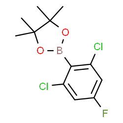2-(2,6-二氯-4-氟苯基)-4,4,5,5-四甲基-1,3,2-二氧硼杂环戊烷结构式