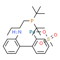 甲烷磺酰基[二叔丁基(正丁基)膦](2''-氨基-1,1''-联苯-2-基)钯(II)二氯甲烷加合物结构式