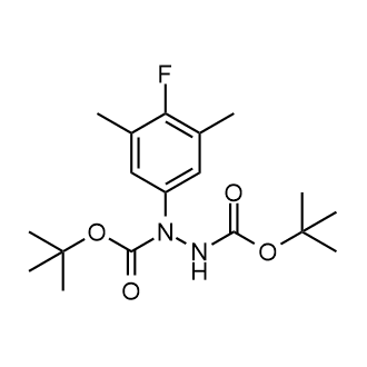 1-(4-氟-3,5-二甲基苯基)肼-1,2-二甲酸二叔丁酯结构式