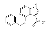 7H-Pyrrolo[2,3-d]pyrimidine,5-nitro-4-[(phenylmethyl)thio]- Structure