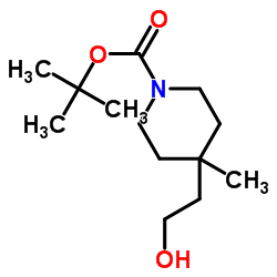 4-(2-羟基乙基)-4-甲基哌啶-1-羧酸叔丁酯结构式