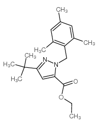 3-(叔丁基)-1-(2,4,6-三甲基苄基)-1H-吡唑-5-羧酸乙酯结构式