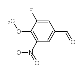 3-氟-4-甲氧基-5-硝基苯甲醛结构式