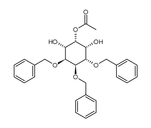 D-2-O-acetyl-4,5,6-tri-O-benzyl-allo-inositol Structure