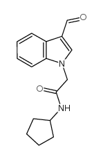 N-环戊基-2-(3-甲酰基-吲哚-1-基)-乙酰胺结构式