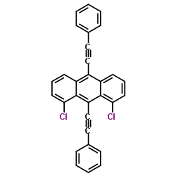 1,8-二氯-9,10-二苯乙炔基蒽结构式