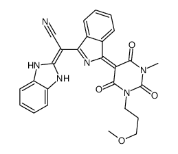 2-(1,3-dihydrobenzimidazol-2-ylidene)-2-[(3Z)-3-[1-(3-methoxypropyl)-3-methyl-2,4,6-trioxo-1,3-diazinan-5-ylidene]isoindol-1-yl]acetonitrile结构式