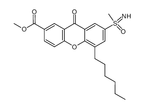 methyl 5-hexyl-7-(S-methylsulphonimidoyl)-9-oxo-9H-xanthene-2-carboxylate结构式