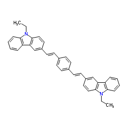 1,4-双[2-(9-乙基咔唑-3-基)乙烯基]苯结构式