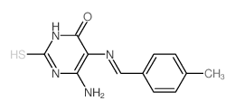 4(1H)-Pyrimidinone,6-amino-2,3-dihydro-5-[[(4-methylphenyl)methylene]amino]-2-thioxo- Structure
