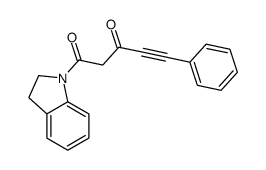 1-(2,3-dihydroindol-1-yl)-5-phenylpent-4-yne-1,3-dione结构式