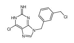 6-chloro-9-[[3-(chloromethyl)phenyl]methyl]purin-2-amine Structure