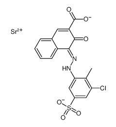strontium 4-[(3-chloro-2-methyl-5-sulphonatophenyl)azo]-3-hydroxy-2-naphthoate (1:1) Structure