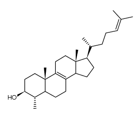 4α-Methylcholesta-8,24-dien-3β-ol结构式