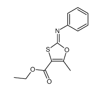 ethyl 5-methyl-2-phenylimino-1,3-oxathiole-4-carboxylate Structure