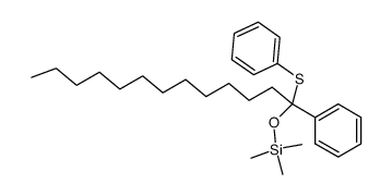 trimethyl((1-phenyl-1-(phenylthio)tridecyl)oxy)silane结构式