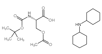 Boc-O-乙酰基-L-丝氨酸二环己基铵盐结构式