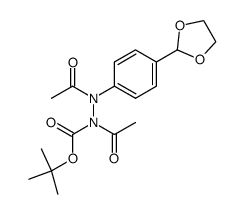 N,N'-Diacetyl-N'-(4-[1,3]dioxolan-2-yl-phenyl)-hydrazinecarboxylic acid tert-butyl ester结构式