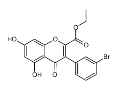 3-(3-Bromo-phenyl)-5,7-dihydroxy-4-oxo-4H-chromene-2-carboxylic acid ethyl ester Structure
