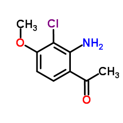 1-(2-氨基-3-氯-4-甲氧基苯基)乙酮结构式