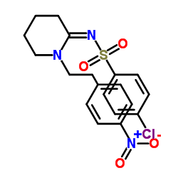 4-氯-n-[1-[2-(4-硝基苯基)乙基]-2-哌啶基]苯磺酰胺结构式