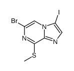 6-溴-3-碘-8-甲基磺酰基-咪唑并[1,2-a]吡嗪结构式