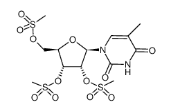 (2R,3R,4R,5R)-2-(5-methyl-2,4-dioxo-3,4-dihydropyrimidin-1(2H)-yl)-5-(((methylsulfonyl)oxy)methyl)tetrahydrofuran-3,4-diyl dimethanesulfonate结构式
