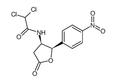 (+-)-cis()-4-(dichloroacetyl-amino)-5-(4-nitro-phenyl)-dihydro-furan-2-one结构式