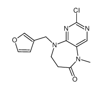 10-chloro-2-(3-furylmethyl)-6-methyl-2,6,9,11-tetrazabicyclo[5.4.0]undeca-7,9,11-trien-5-one结构式