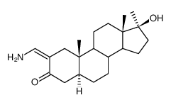 2-Aminomethylen-17α-methyl-17β-hydroxy-5α-androstan-3-on结构式