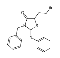 3-benzyl-5-(2-bromoethyl)-2-phenylimino-1,3-thiazolidin-4-one结构式