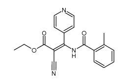 (E)-ethyl 2-cyano-3-(4-pyridyl)-3-(2-methylbenzoylamino)acrylate结构式
