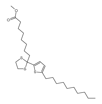 methyl 8-(2-(5-decylthiophen-2-yl)-1,3-dithiolan-2-yl)octanoate Structure
