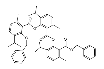 benzyl 2-((2-((2-(benzyloxy)-3-isopropyl-6-methylbenzoyl)oxy)-3-isopropyl-6-methylbenzoyl)oxy)-3-isopropyl-6-methylbenzoate Structure