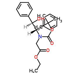 N-(tert-Butyloxycarbonyl)-N-[(1S,2R)-2-hydroxy-1,2-diphenylethyl]-glycine Ethyl Ester结构式