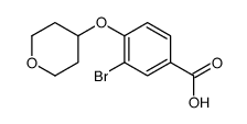 3-溴-4-(四氢-2H-吡喃-4-基氧基)苯甲酸结构式