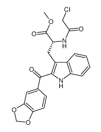 methyl (R)-3-(2-(benzo[d][1,3]dioxole-5-carbonyl)-1H-indol-3-yl)-2-(2-chloroacetamido)propanoate Structure