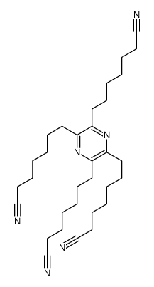 7-[3,5,6-tris(6-cyanohexyl)pyrazin-2-yl]heptanenitrile Structure