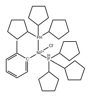 反式-双(三环戊基膦)(2-甲基苯基)镍(II)氯化物结构式