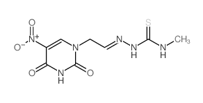 Hydrazinecarbothioamide,2-[2-(3,4-dihydro-5-nitro-2,4-dioxo-1(2H)-pyrimidinyl)ethylidene]-N-methyl-结构式
