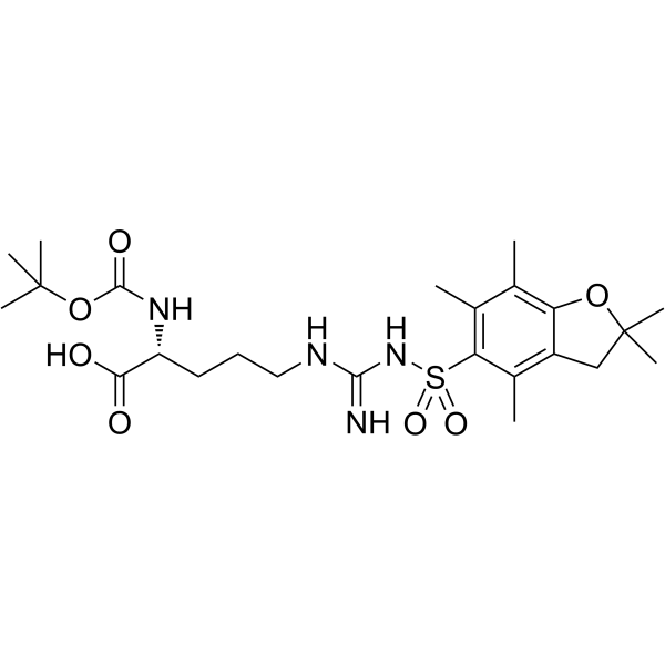 N-Boc-2,2,4,6,7-五甲基二氢苯并呋喃-5-磺酰-D-精氨酸结构式