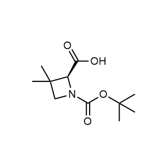 (S)-1-(叔丁氧基羰基)-3,3-二甲基氮杂环丁烷-2-羧酸结构式