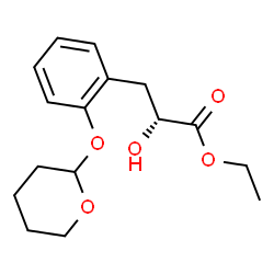 (2R)-2-羟基-3-(2-((四氢-2H-吡喃-2-基)氧基)苯基)丙酸乙酯结构式