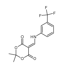 2,2-dimethyl-5-(((3-(trifluoromethyl)phenyl)amino)methylene)-1,3-dioxane-4,6-dione Structure